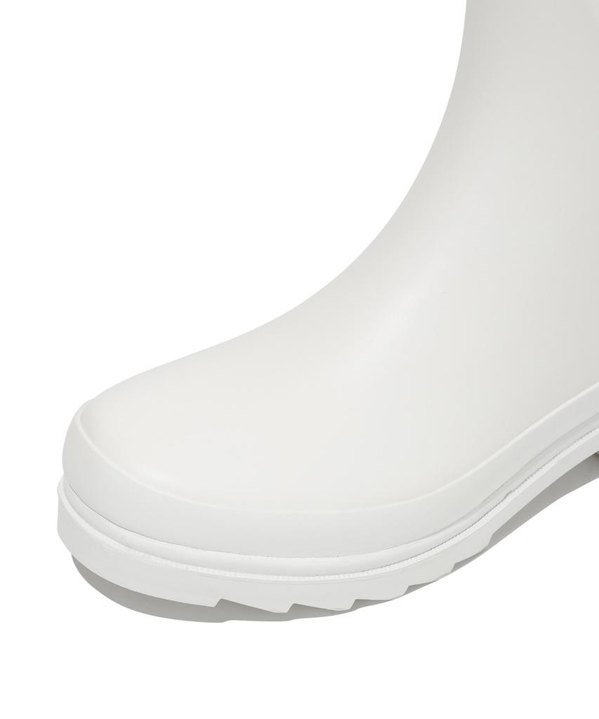 Covernat Woman Clover Heart Back Lace-Up Rain Boots Mid-Length Ivory