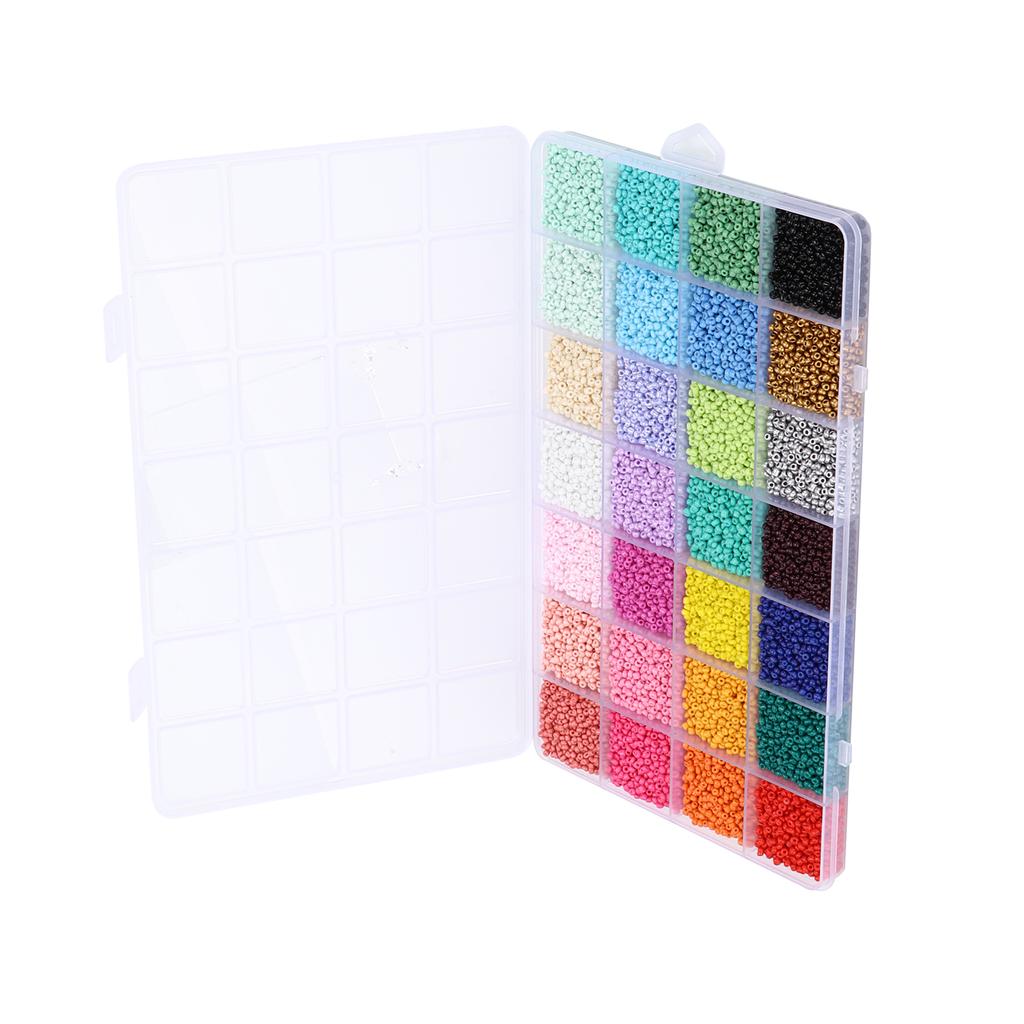 14000Pcs Bracelet Beads 28 Colors 2mm Glass Seed Beads for Jewelry Making DIY Art