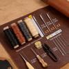 Leather Hand Sewing Repair Polish Kit Leather Craft Tools Kit Stitching Punch Carving Work Groover Set DIY Tool Set