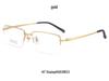 Men's Lightweight Pure Titanium Semi-Rimless Eyeglasses - Stylish and Commuter-Friendly