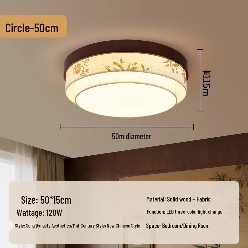 Song Dynasty Aesthetic Ceiling Light - New Chinese Style for Living Room, Bedroom & Study