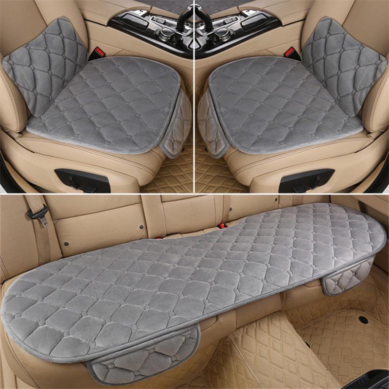 Winter Plush Car Seat Cushion – Non-Slip Thickened Pad with Backrest for Comfort