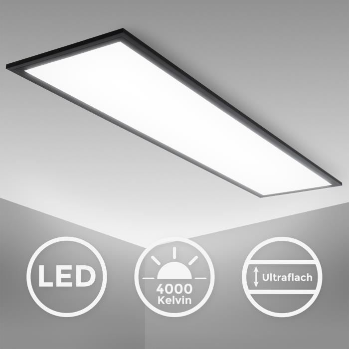 LED Ceiling Light - B.k.licht - 1m - 22w - 2200lm - Black Frame - 4000k