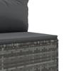 10 Piece Garden Lounge Set with Cushions Grey Poly Rattan
