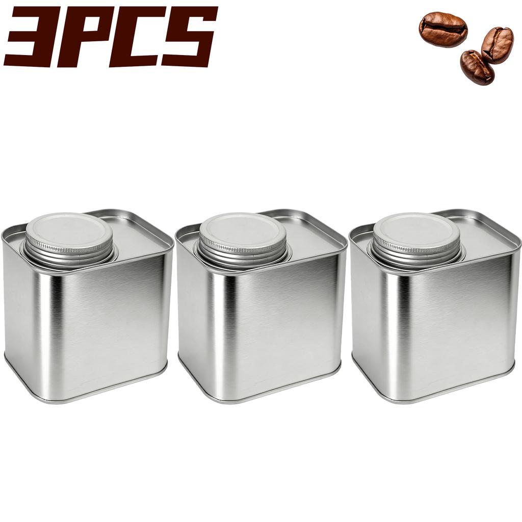 3/1x Tinplate Iron Can Coffee Bean Tea Home Kitchen Spices Powder Herbs Airtight Cans Outdoor Camping Packaging Storage Tin Box