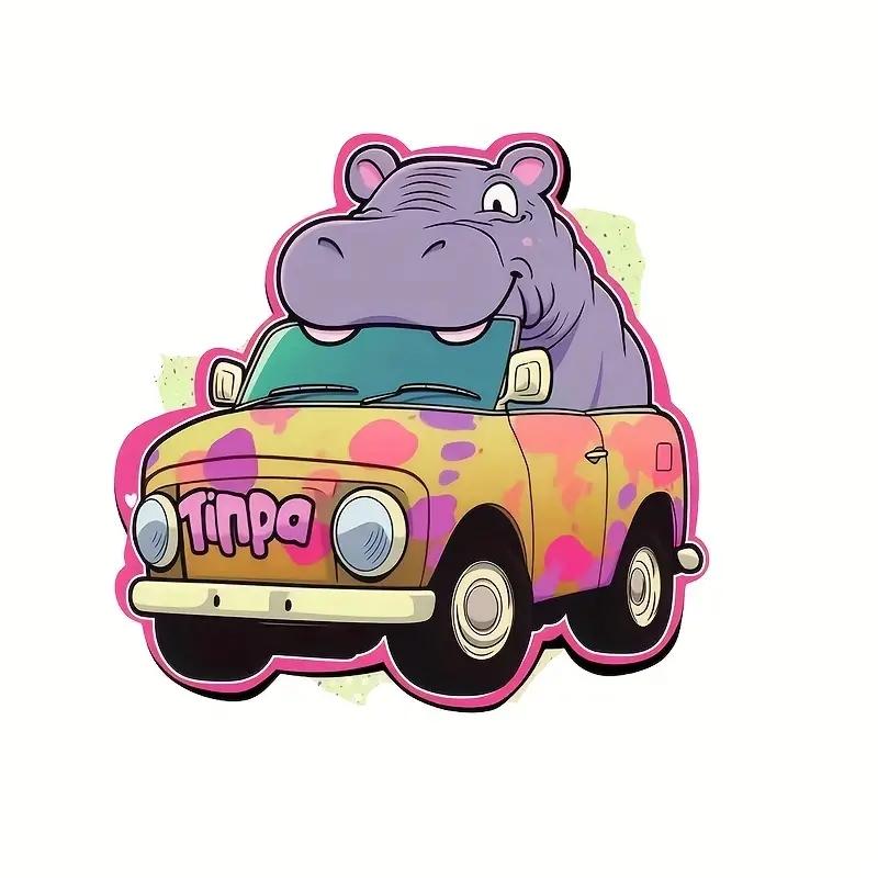 

JT31 # Автомобильная наклейка Бегемот животное Водонепроницаемая виниловая наклейка Автомобильные аксессуары Декор 17x16.5cm