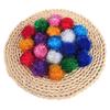 Cat Toys Interactive Ball Training Toy Pet Kitten Sound Ring Paper Playing Ball Cat Accessories Glitter Pompom Fluffy Cat Toys