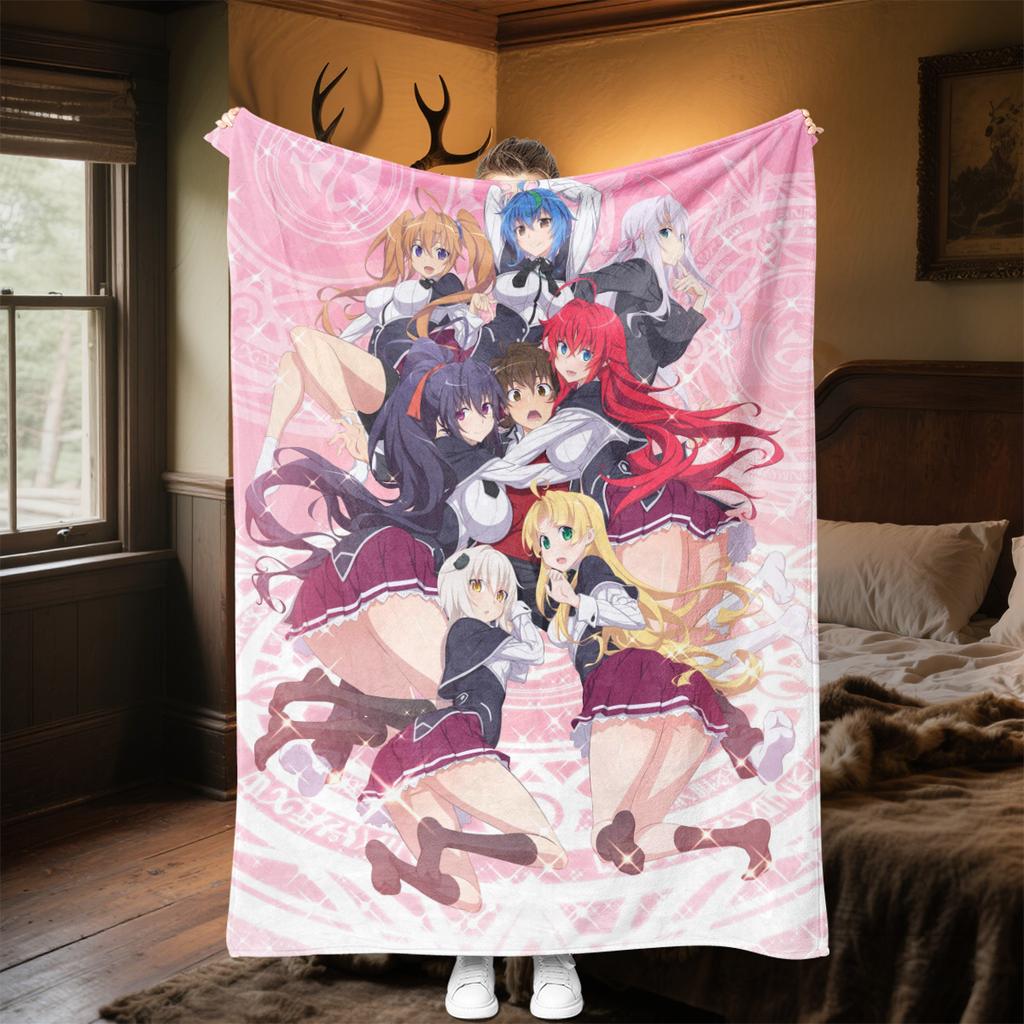 High School Dxd Plush Blanket Soft Comfortable All Seasons Blanket Sofa Office Naps Blanket Outdoor Travel Throw Perfect Gift
