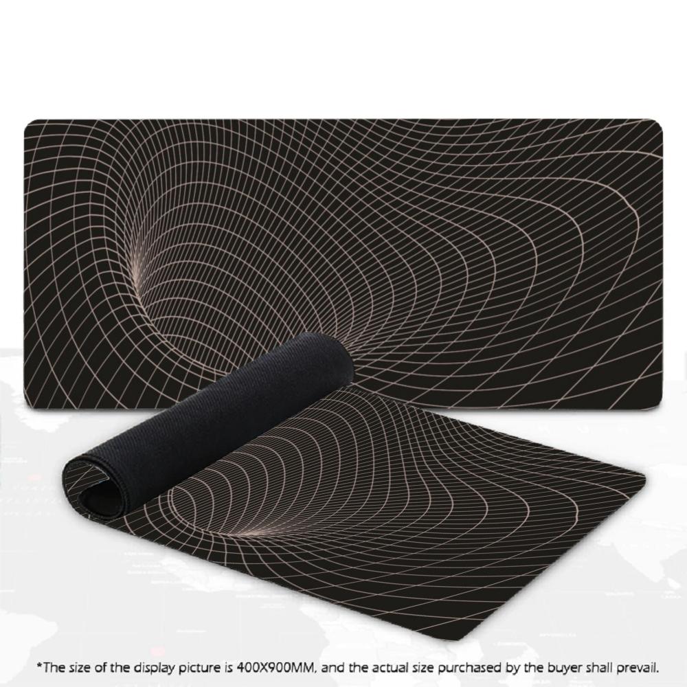 XXL 3D Vortex Wireframe Mouse Pad Geometric Tunnel Grid Abstract Art Deskmat Non-Slip Rubber Keyboard Mat Gaming Table Mousepad