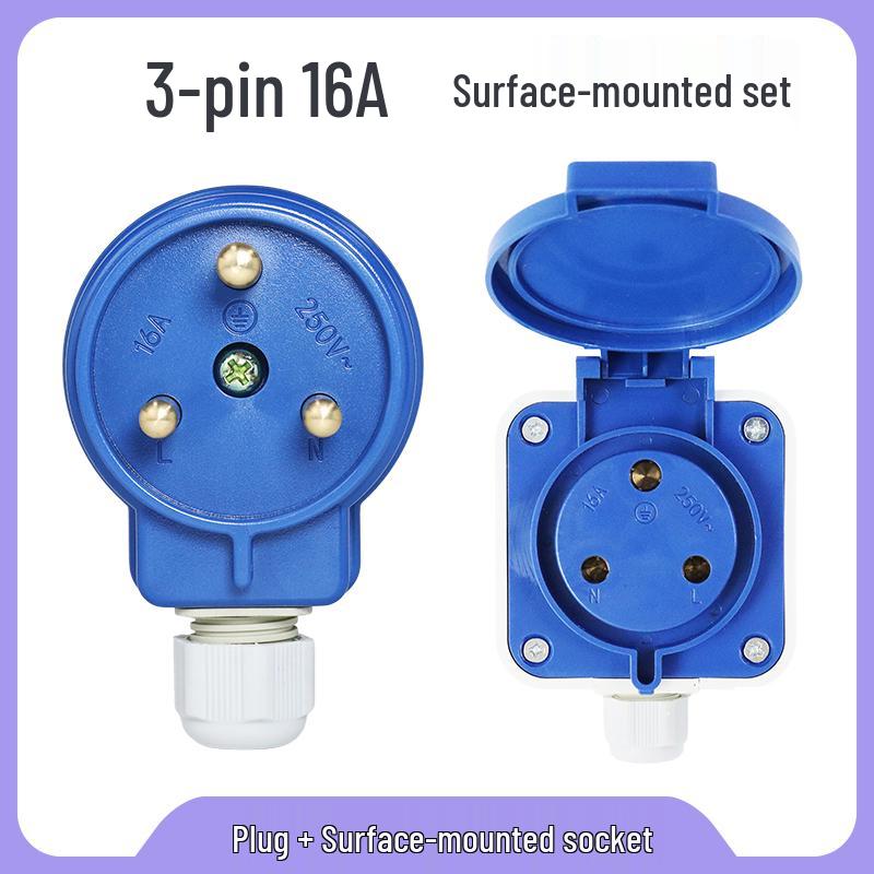 Explosion-Proof 3-Pin 5-Hole 380V Outdoor Horizontal Industrial Socket & Waterproof Plug