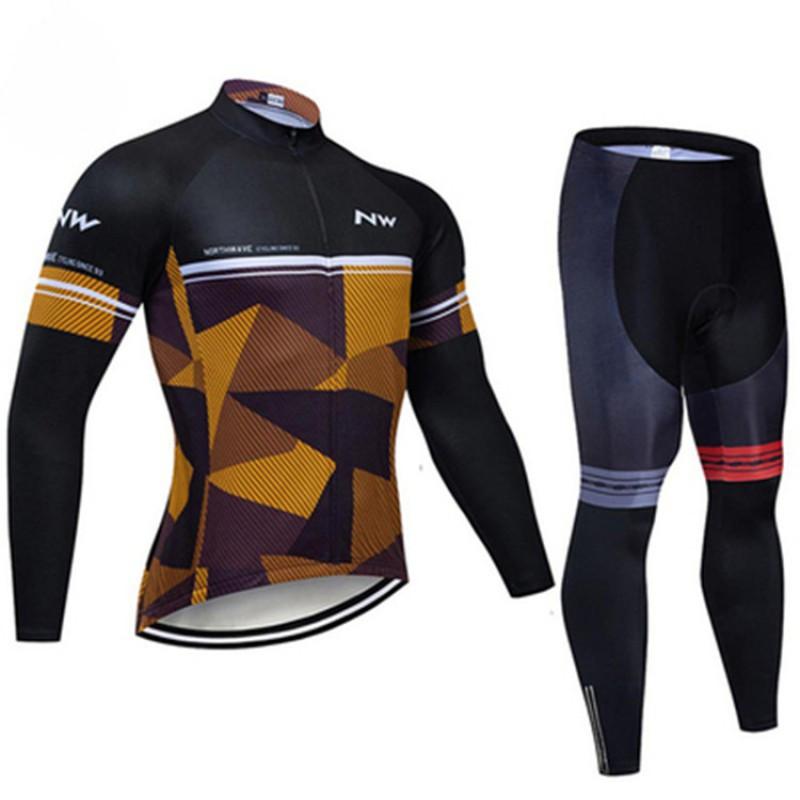 Long Sleeve Cycling Jersey Set With Matching Pants Road Mountain Bike Riding Winter Unisex