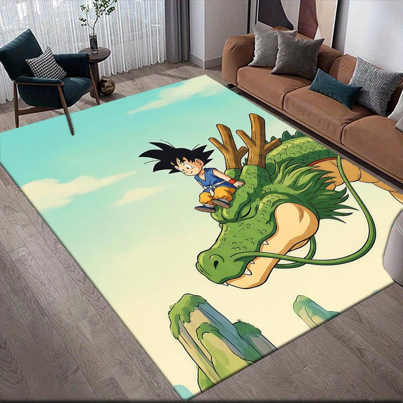 Dragon Ball Kid Goku Anti-Slip Floor Mat, Rectangular Carpet for Living Room, Game Room & Bedroom