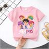 KPop Demon Hunters 2026New Saja Boys Cartoon Boys T-shirt Round Neck Fashion Casual Top Children's T-shirt Kids Clothing