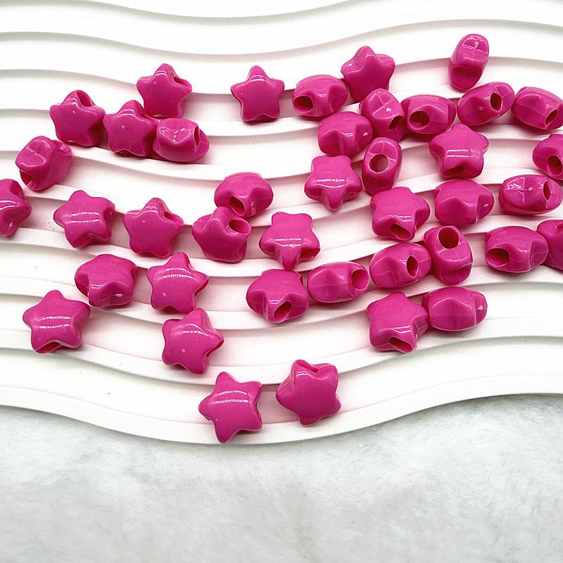 20pcs14X9mm Candies Colour Big Hole Five-Pointed Star Acrylic Loose Spacer Beads for Jewelry Making DIY Bracelet Accessories