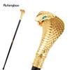 Goldener Luxus Kobra Schlangengriff Mode Gehstock für Party Dekoration Gehstock Eleganter Krummstab Knauf Gehstock 94cm