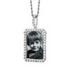 European & American Hip Hop Zircon-Embedded Square Photo Frame Necklace - Custom Image Trendy Street Style Pendant