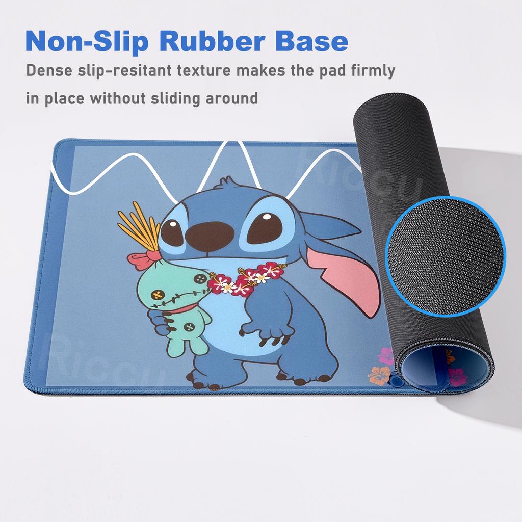 Cute Stitch Aesthetics Anime Mouse Pads XXL Computer Keyboard Carpet Gaming Offices Accessories Non-slip Mat Lockedge Rubber Pad