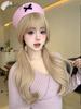 Synthetic Heat-Resistant Long Natural Wave Blonde Wigs with Bangs 24 Inches LongFor Daily Use Natural Realistic False Hairpiece