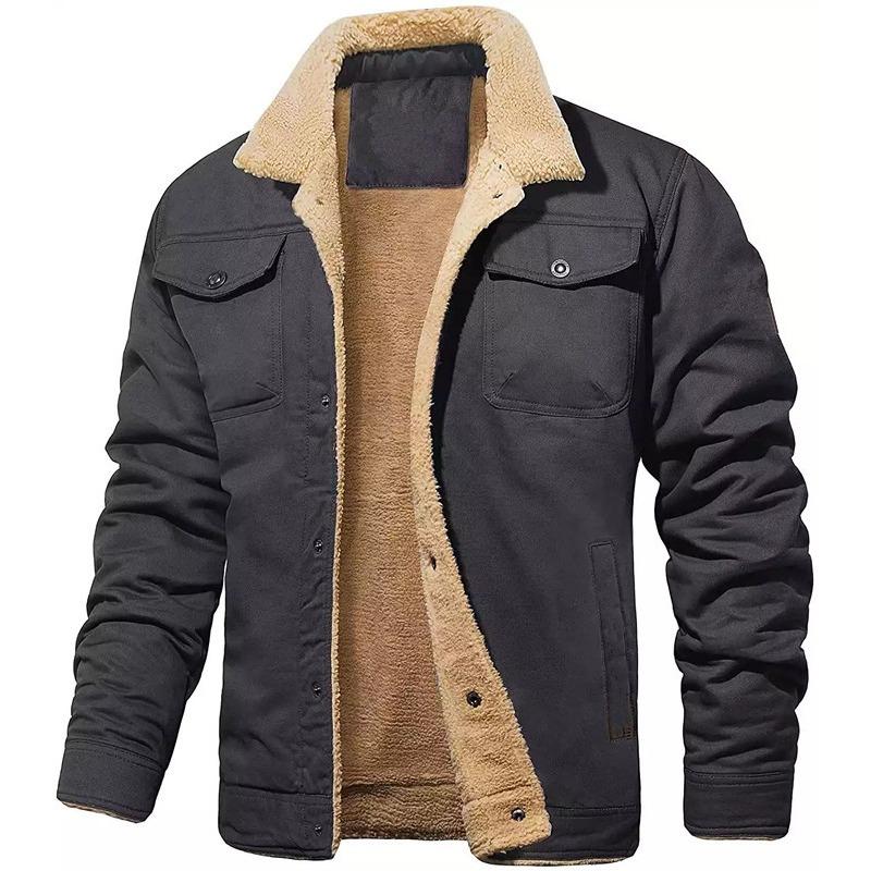 

Autumn and Winter New Men s Jacket, Velvet Cotton Tooling Casual Jacket Men s Coat S European code