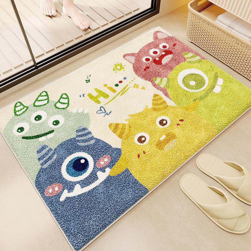 Cartoon Bathroom Floor Mat Absorbent Quick Drying Foot Mat Wear-resistant Toilet Anti Slip Mat