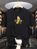 Mens Fun Fitness Banana Weightlifting Pattern Tshirt Heavy Duty Cotton Sports Shirt Suitable for Exercise and Leisure Wear