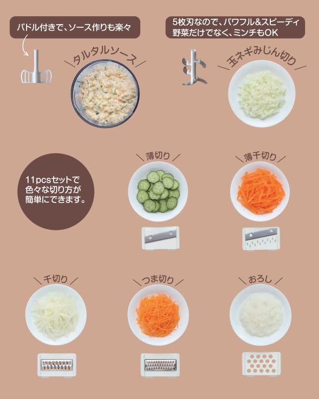 D&S 5-Blade Chopper, Red, Multi-Food Cutter with Paddle, Manual Food Chopper, 900ml, Pull-to-Mix, DS.6973