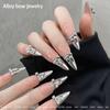 10 Pcs Glossy Silver Ribbon Nail Art Charm 3D Metal Alloy Bows Silk Ribbon Nail Decoration Diy Retro Metallic Nail Accessories