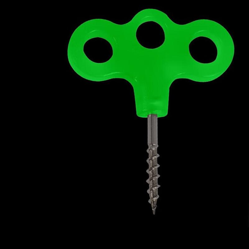 Glow-in-the-Dark 3-Eye Screw Deck Pegs for Camping