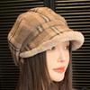 Winter Painter Hat Lamb Fleece Peaked Cap Coldproof Harajuku Korean Style Keep Warm Plush Octagonal Cap Girl Bucket Hat