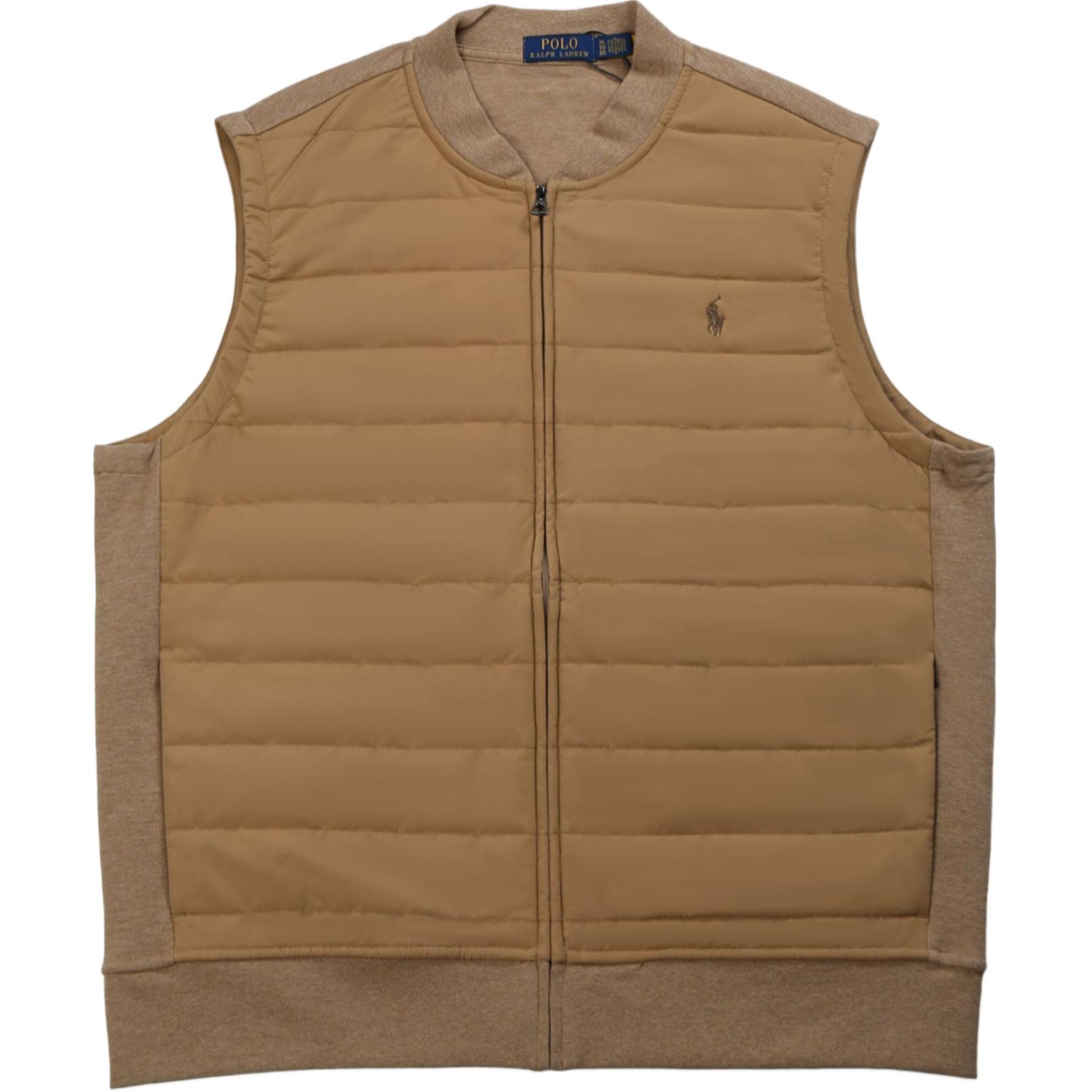 

Polo Ralph Lauren Solid Logo Baseball Collar Zip Sleeveless Vest Men vest Camel 710952075-004 XXL