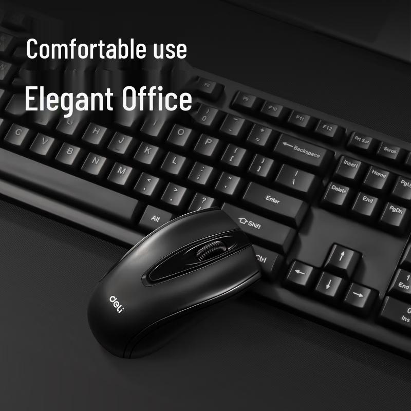 Deli Wireless Full-Size Keyboard and Mouse Combo