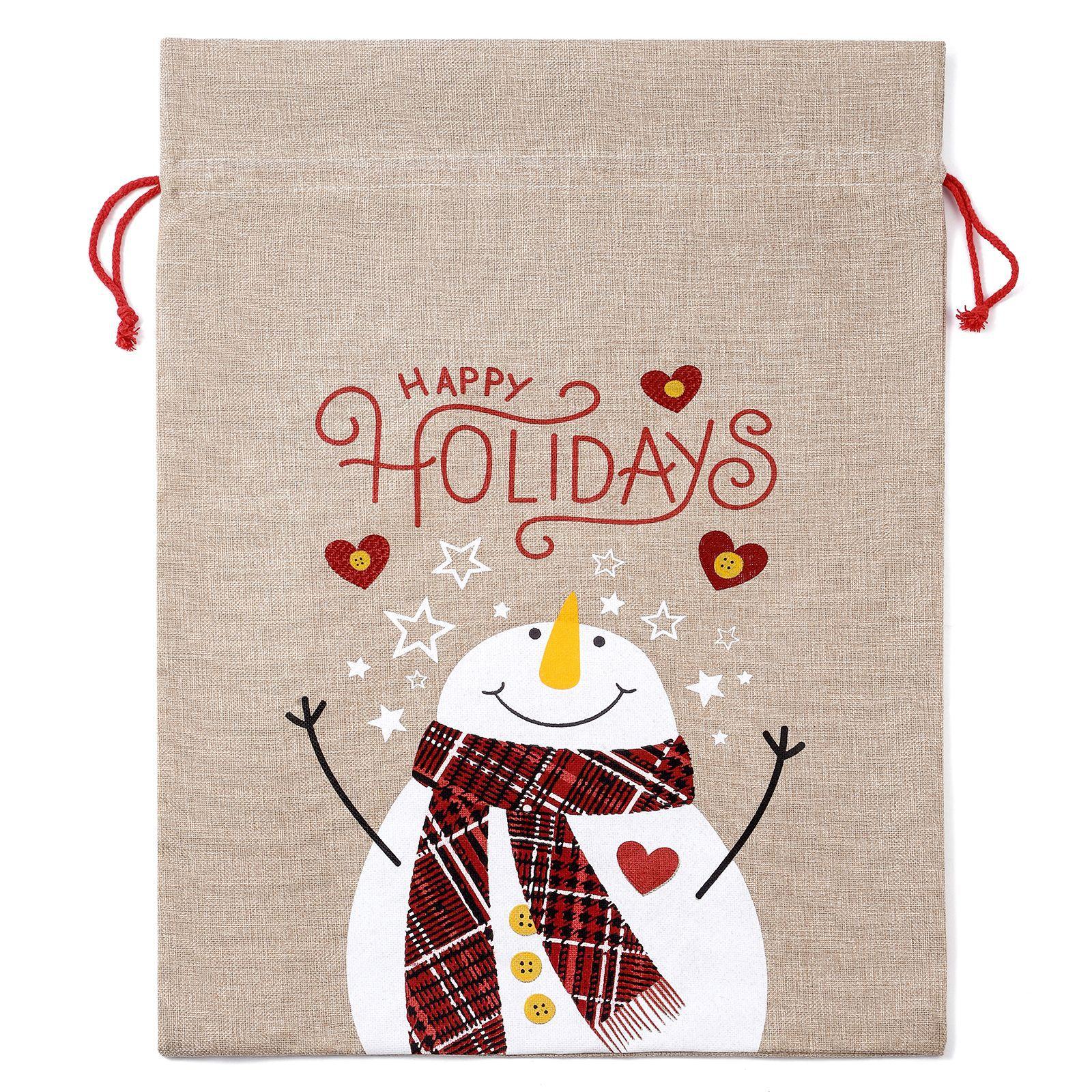 

Новые декоративные мешочки, Рождество, Снеговик, Украшения для машины, Мешковина, Карманы на шнурке, Мультяшные подарочные мешочки, Мешочки для яблок