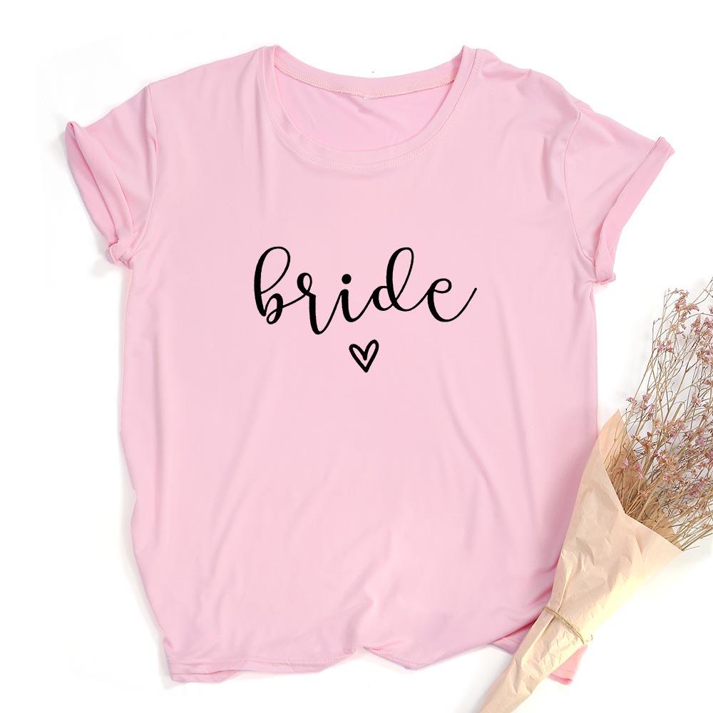 Team Bride Print Women Short Sleeve T Shirts Bachelorette Wedding Party Graphic T Shirt Harajuku Tshirt