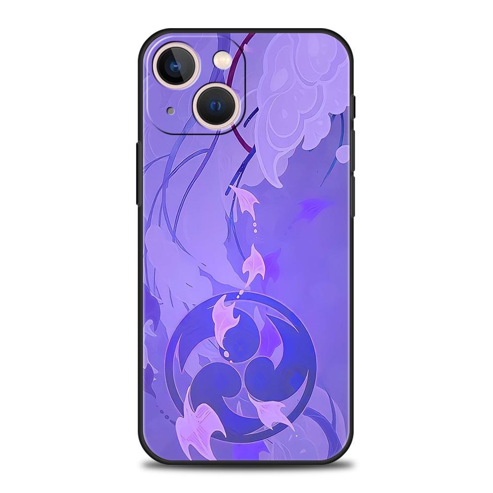 

Luxury Phone Case For iPhone 16 15 14 11 Pro Max 13 12 XS X XR 7 8 Plus Shockproof Black Genshin Impact Logo Cover Funda iPhone 13