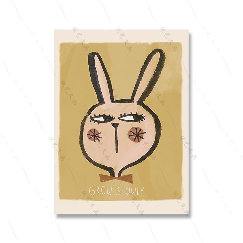 Funny Animal Rabbit Dove Cartoon Wall Art Canvas Painting Nordic Retro Nursery Decorate Poster Print Picture Kid Room Home Decor