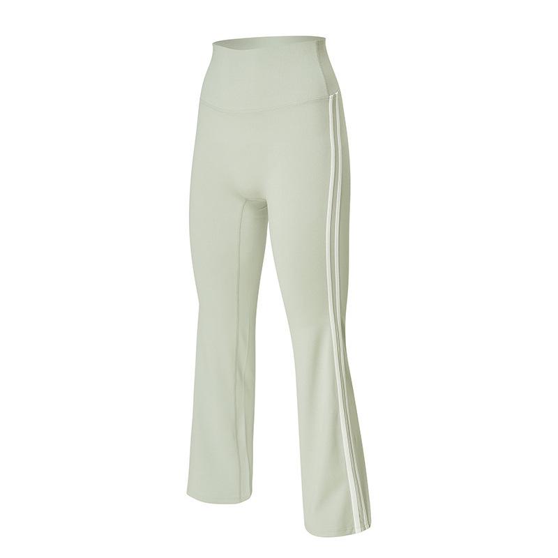 

Autumn High Waist Flare Yoga Leggings with Side Stripe and Abdomen Control Large зелений/авокадо
