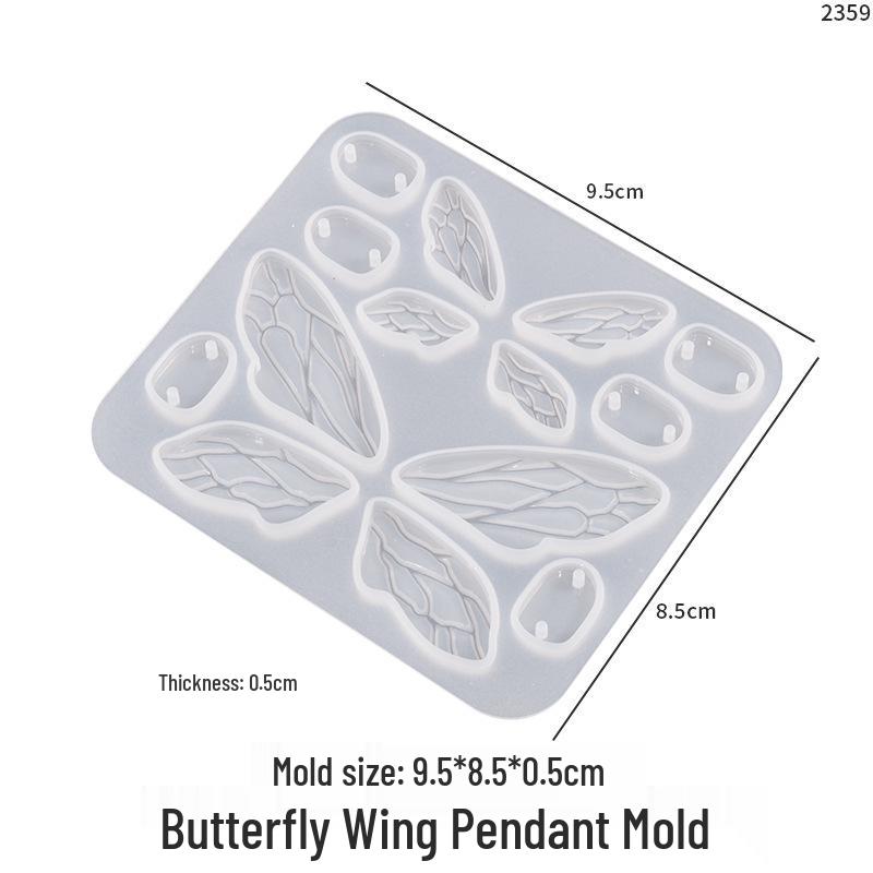 Poppy DIY Butterfly Wing Silicone Mold for Resin Mirror, Earring, Pendant, Keychain Ornaments