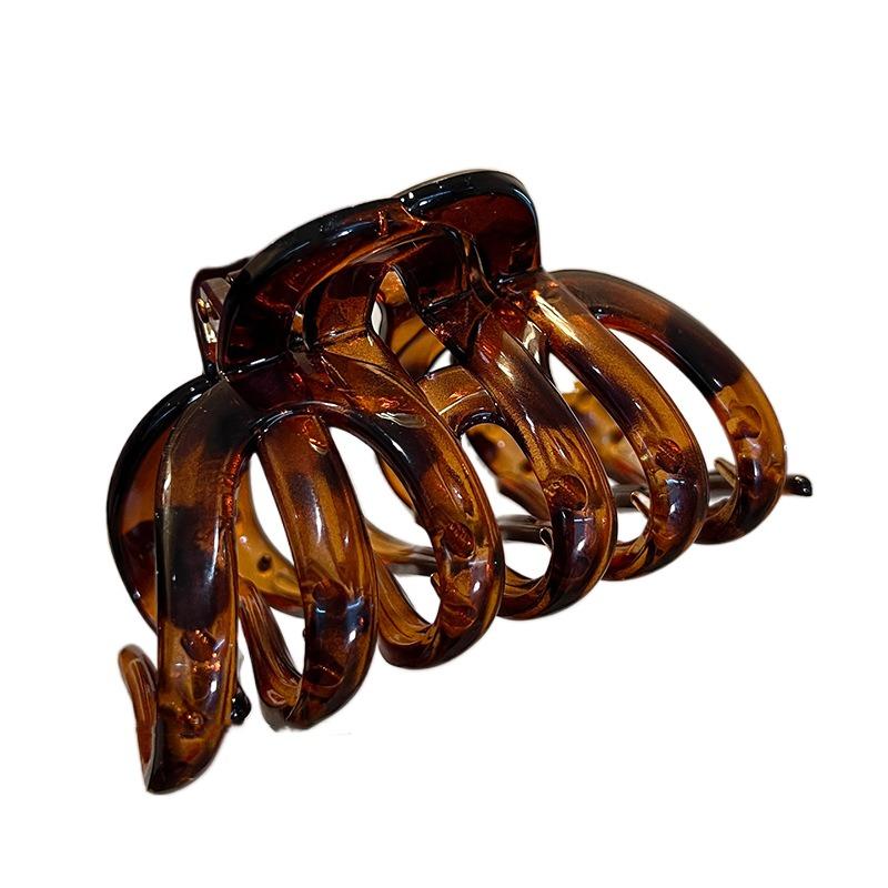 Updo French Style Pumpkin Hair Claw Large Cute Hair Grab Temperament 9cm/3.54inch Shark Clip Female