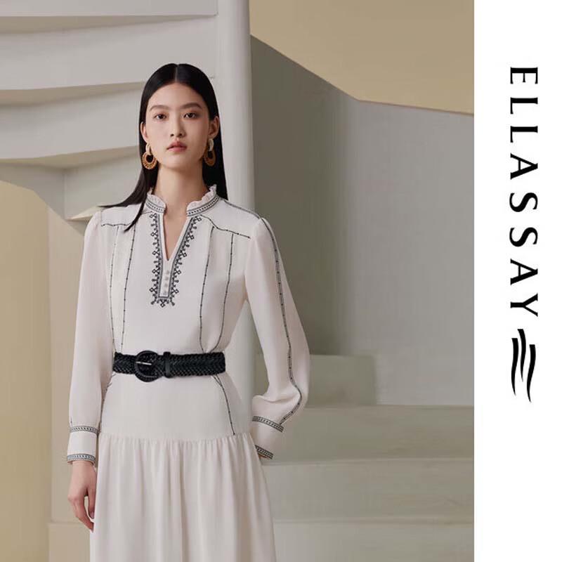 

ELLASSAY Women s Elegant Embossed V-Neck Midi Dress XS