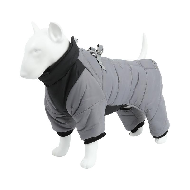 Winter dog four-legged cotton-padded coat new warm dog clothes windproof medium dog clothes pet clothing