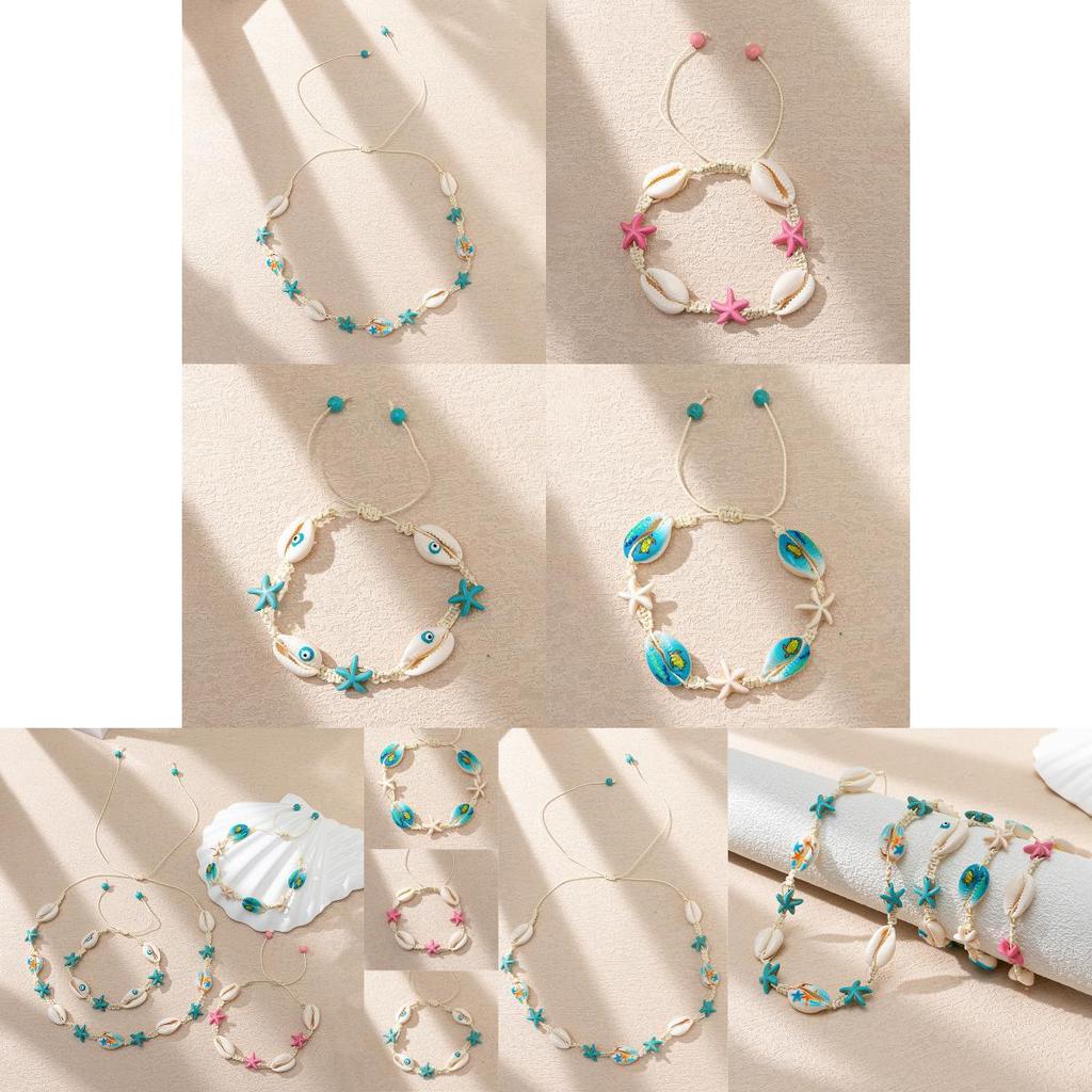 Oceanic Cartoon Seashell Necklace And Bracelet Adjustable And Unique Ins Design