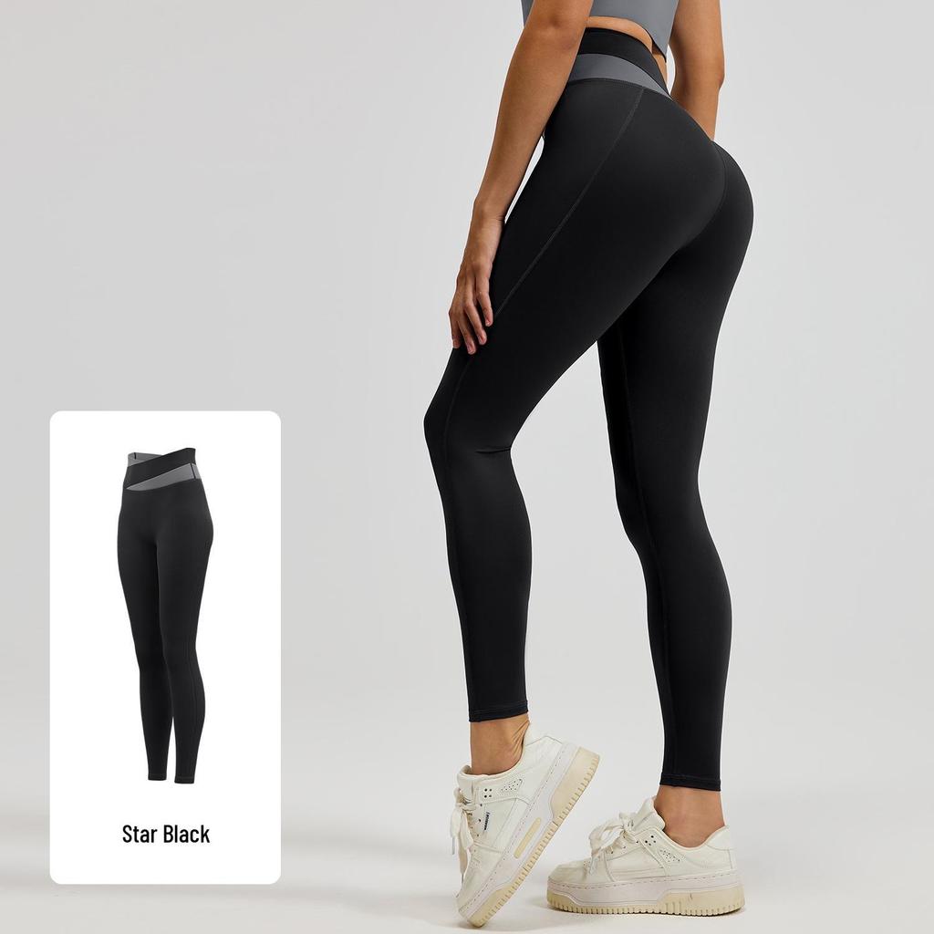 High-Waisted Color-Block Yoga Set: Tummy Control, Shockproof Sportswear for Women