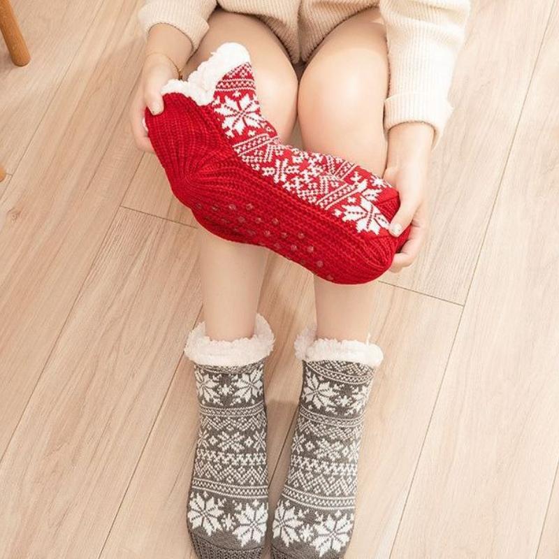 Female Winter Thickened Medium Tube Anti-slip Home Floor Snow Socks