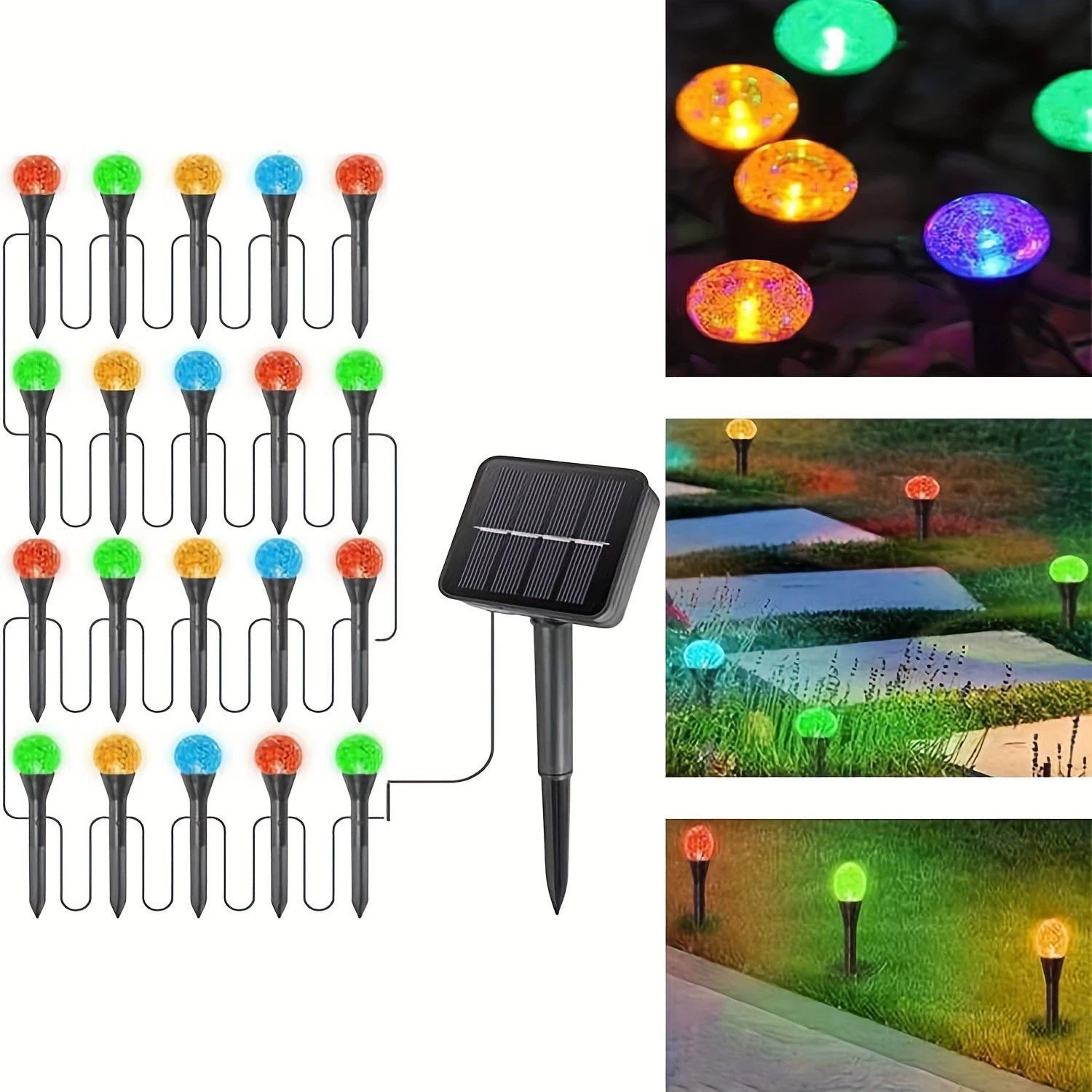 

Solar Crystal Ball String Lights IP65 Waterproof 8 Modes RGB Outdoor Garden Wedding Party Decoration Garland Fairy Light