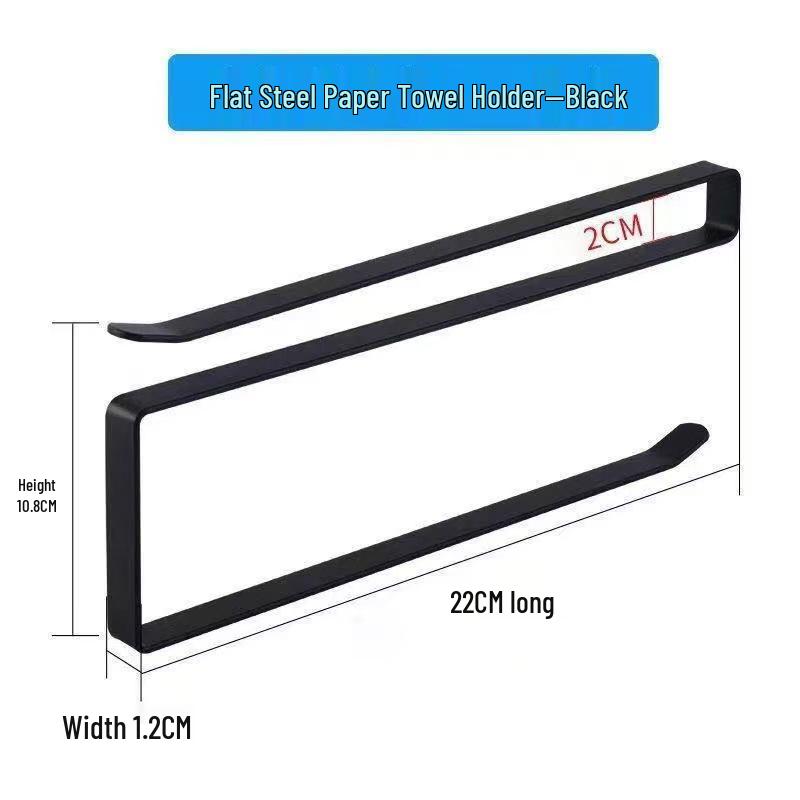 Cabinet Paper Towel Holder & Cling Film Rack | No-Punch Roll & Rag Hanging Rod