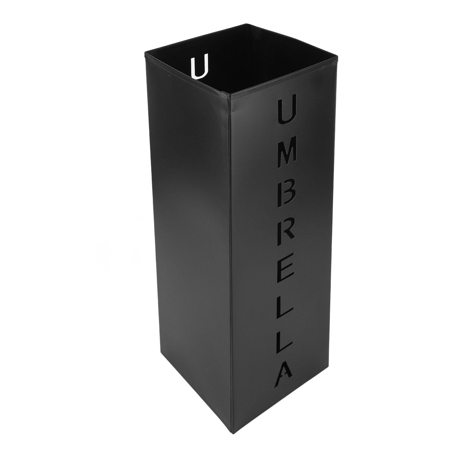 

Umbrella Stand Rack Freestanding Metal Square Umbrella Holder Bucket for Entryway Black
