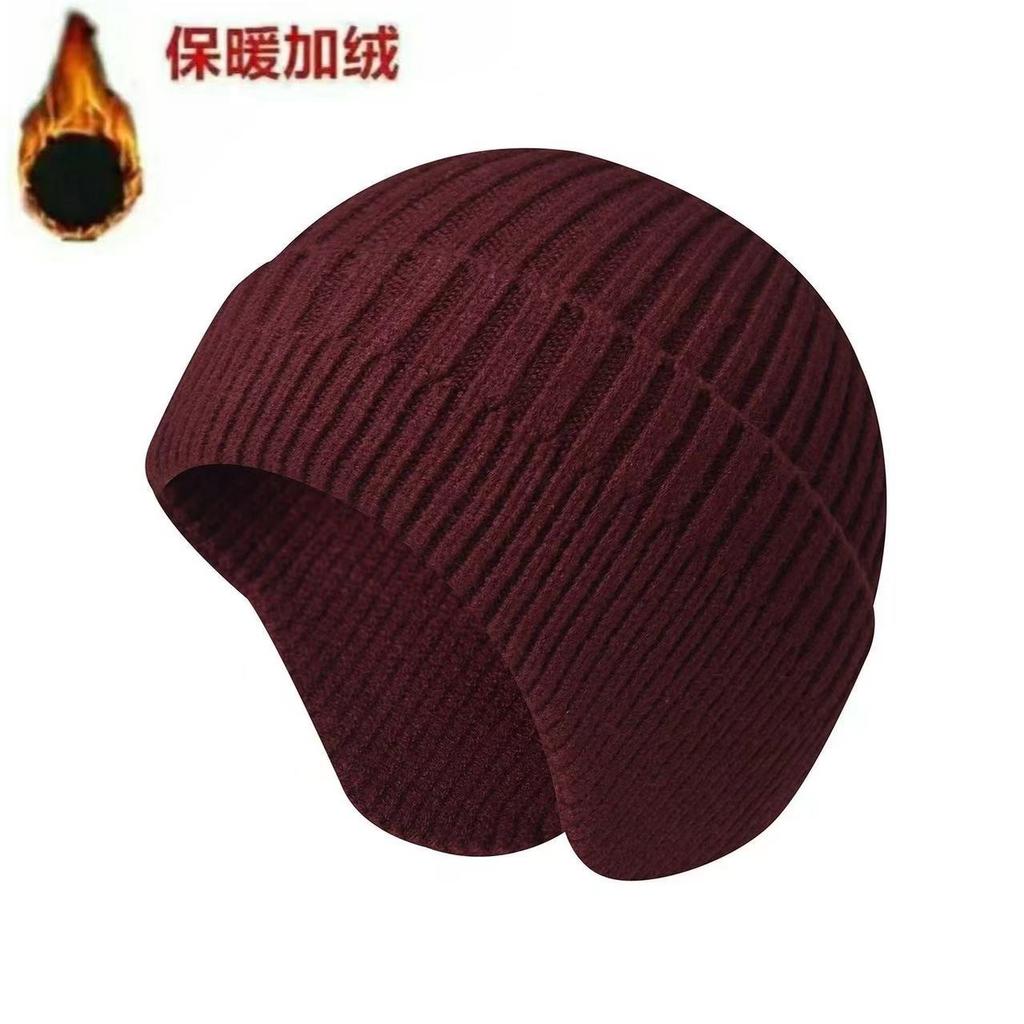 Căciuli pentru bărbați și femei, de iarnă, pentru protecție împotriva frigului, cu protecții pentru urechi, căciuli ciclism rezistente la vânt, căciuli tricotate groase din lână, se pot purta căști