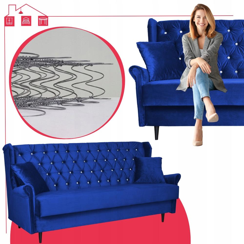 Zestaw wypoczynkowy z fotelami wersalka uszak NIEBIESKI Family Meble