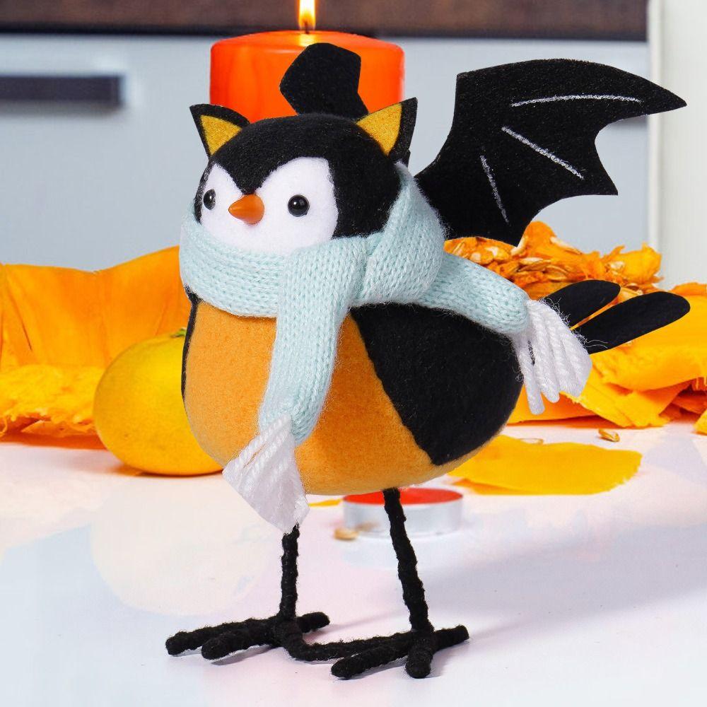 Plush Ghost Bird Figurine Doll Animal Bird Doll Model Decoration  DIY Pendant