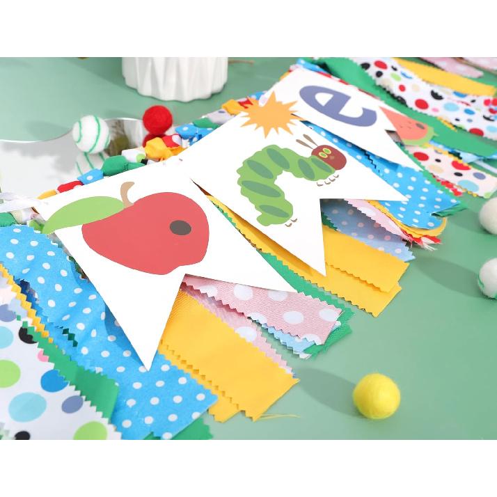 Caterpillar High Chair Banner - Very Hungry Caterpillar 1st Birthday Banner, Photo Backdrop for Baby's 1st Birthday Party Decorations